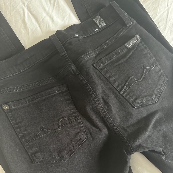 Seven For All Mankind - The Skinny - Crop & Roll Black Jeans in Size 26 - Picture 4 of 7